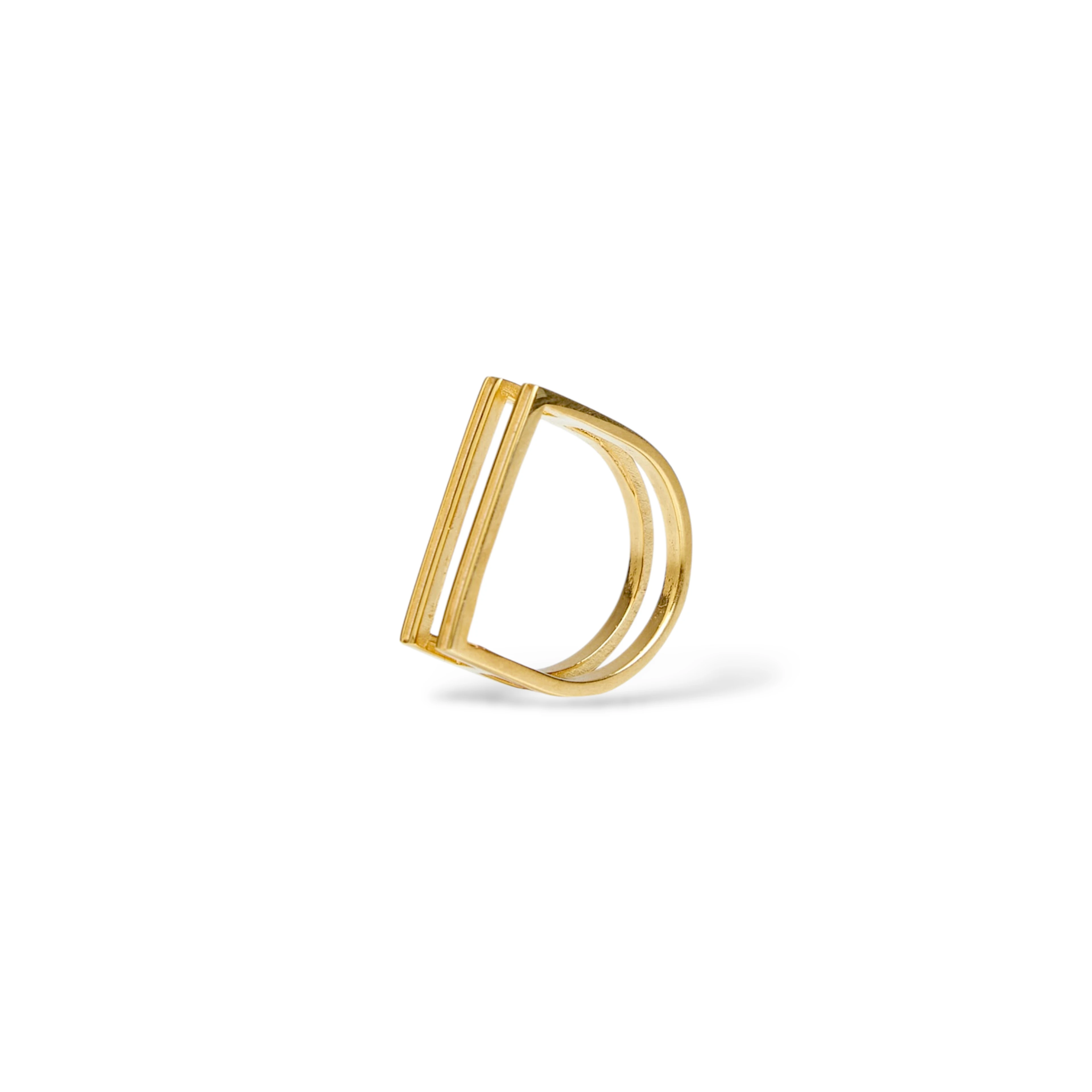 2-RIB ring - gold vermeil